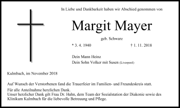 Anzeige von Margit Mayer von MGO