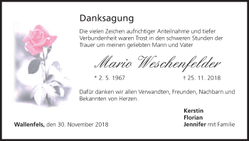 Anzeige von Mario Weschenfelder von MGO