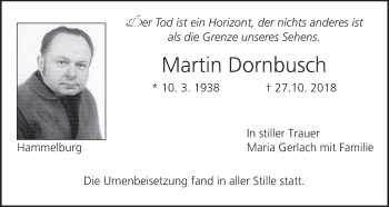 Anzeige von Martin Dornbusch von MGO