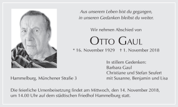 Anzeige von Otto Gaul von MGO
