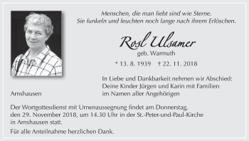 Anzeige von Rosl Ulsamer von MGO