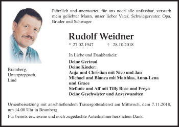 Anzeige von Rudolf Weidner von MGO