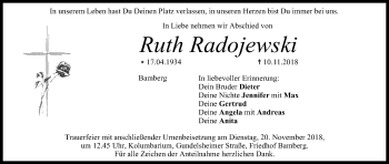 Anzeige von Ruth Radojewski von MGO