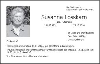 Anzeige von Susanna Losskarn von MGO