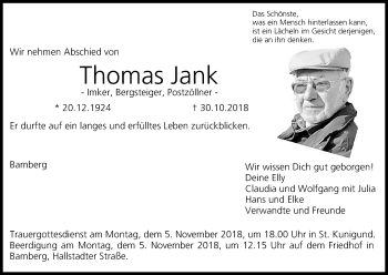 Anzeige von Thomas Jank von MGO