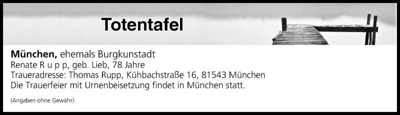  Traueranzeige für Totentafel vom 03.11.2018 vom 03.11.2018 aus MGO