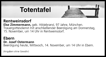 Anzeige von Totentafel vom 14.11.2018 von MGO