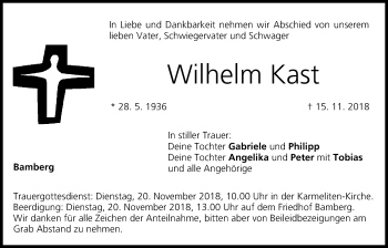 Anzeige von Wilhelm Kast von MGO