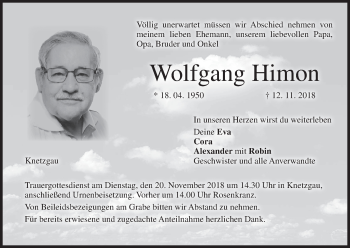 Anzeige von Wolfgang Himon von MGO