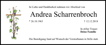 Anzeige von Andrea Scharrenbroch von MGO