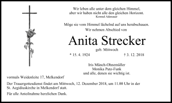 Anzeige von Anita Strecker von MGO