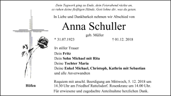 Anzeige von Anna Schuller von MGO