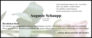 Anzeige von Auguste Schaupp von MGO