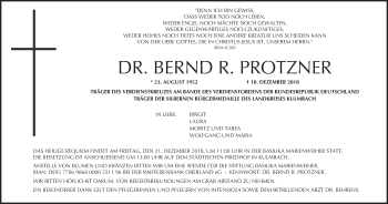 Anzeige von Bernd Protzner von MGO