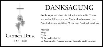 Anzeige von Carmen Druse von MGO