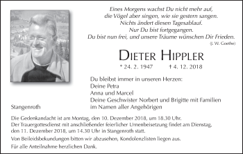 Anzeige von Dieter Hippler von MGO