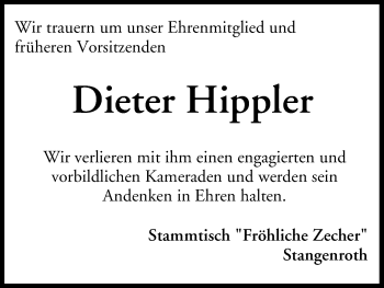 Anzeige von Dieter Hippler von MGO