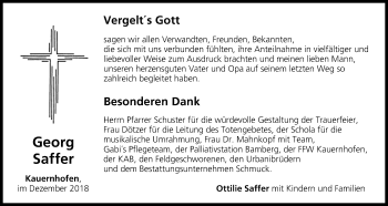 Anzeige von Georg Saffer von MGO