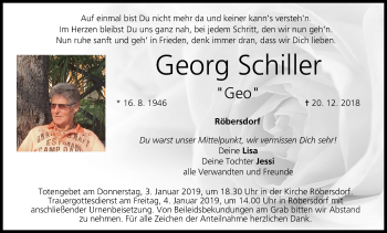 Anzeige von Georg Schiller von MGO
