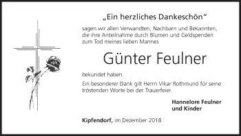 Anzeige von Günter Feulner von MGO