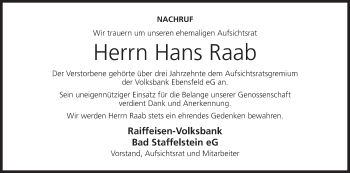 Anzeige von Hans Raab von MGO