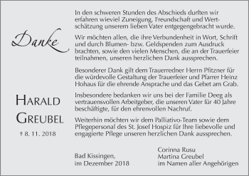 Anzeige von Harald Greubel von MGO