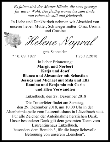 Anzeige von Helene Napral von MGO