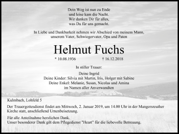 Anzeige von Helmut Fuchs von MGO