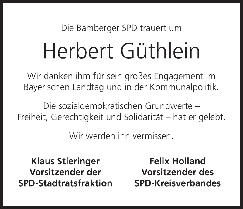  Traueranzeige für Herbert Güthlein vom 19.12.2018 aus MGO