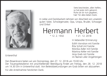 Anzeige von Hermann Herbert von MGO
