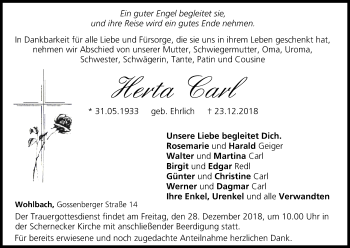 Anzeige von Herta Carl von MGO