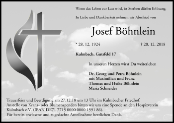 Anzeige von Josef Böhnlein von MGO