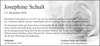 Anzeige von Josephine Schult von MGO