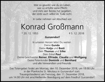 Anzeige von Konrad Großmann von MGO