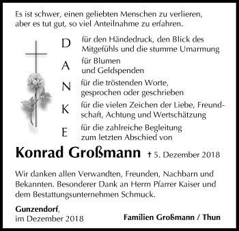 Anzeige von Konrad Großmann von MGO