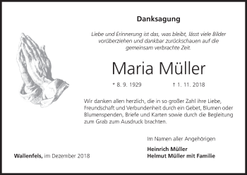 Anzeige von Maria Müller von MGO