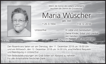 Anzeige von Maria Wäscher von MGO