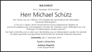 Anzeige von Michael Schütz von MGO