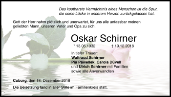 Anzeige von Oskar Schirner von MGO