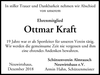 Anzeige von Ottmar Kraft von MGO