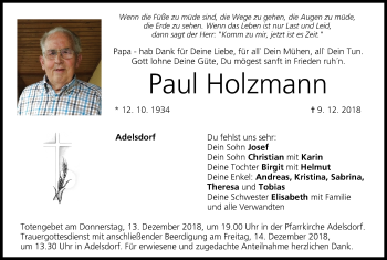 Anzeige von Paul Holzmann von MGO