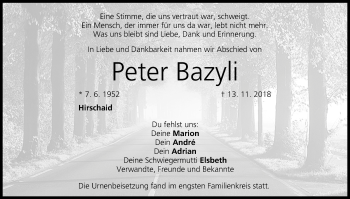 Anzeige von Peter Bazyli von MGO