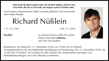 Anzeige von Richard Nüßlein von MGO