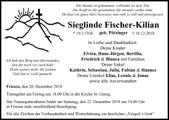 Anzeige von Sieglinde Fischer-Kilian von MGO