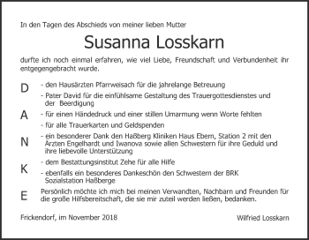 Anzeige von Susanna Losskarn von MGO
