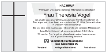 Anzeige von Theresia Vogel von MGO