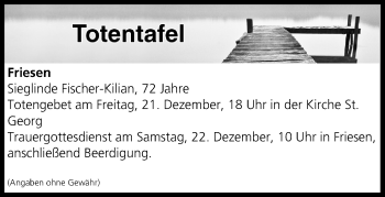 Anzeige von Totentafel vom 21.12.2018 von MGO