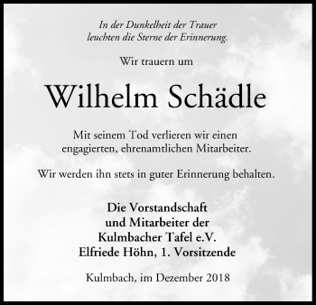 Anzeige von Wilhelm Schädle von MGO