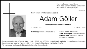 Anzeige von Adam Göller von MGO