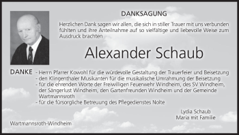 Anzeige von Alexander Schaub von MGO